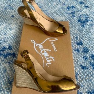 Bronze Louboutin espadrilles